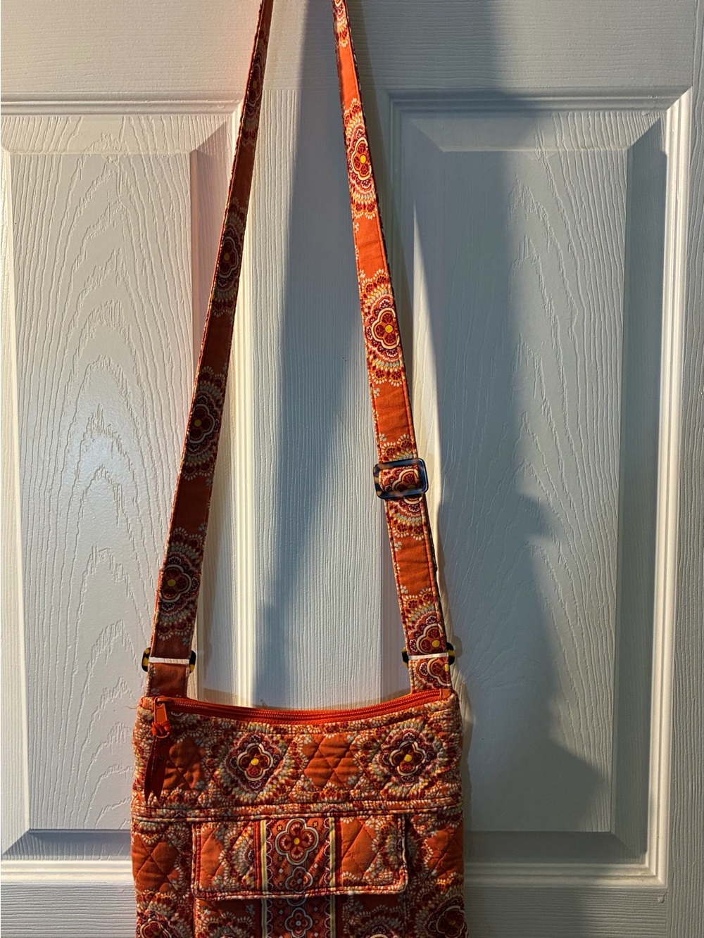 Quilted Orange Crossbody Bag - Women